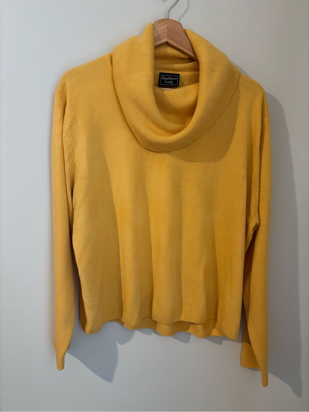 Southern Lady Mustard Cowl Neck Sweater